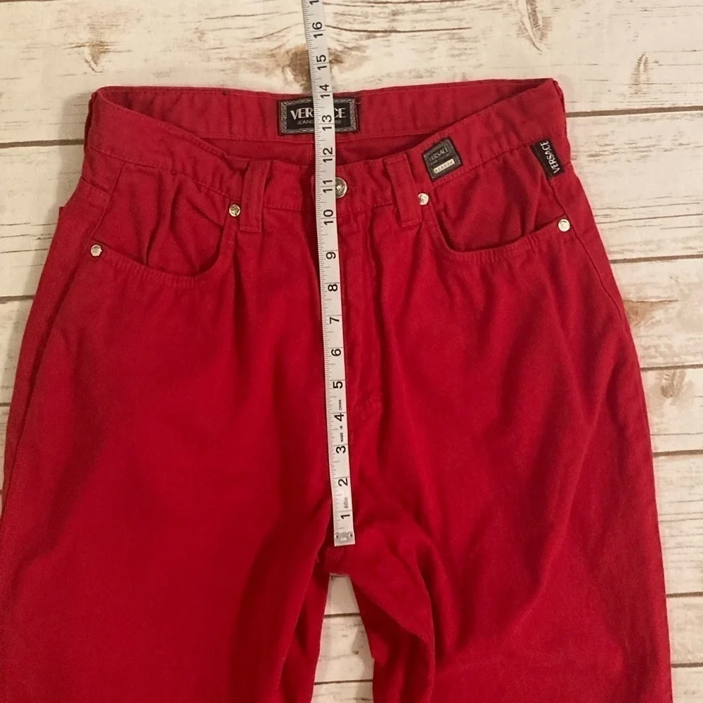 Vintage Versace Couture Red Jeans Size 30
